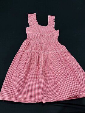 Red Gingham Midi Dress